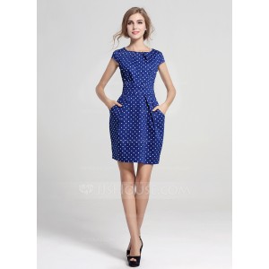 Polyester/Cotton With Print Above Knee Dress