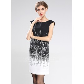Polyester With Stitching Above Knee Dress
